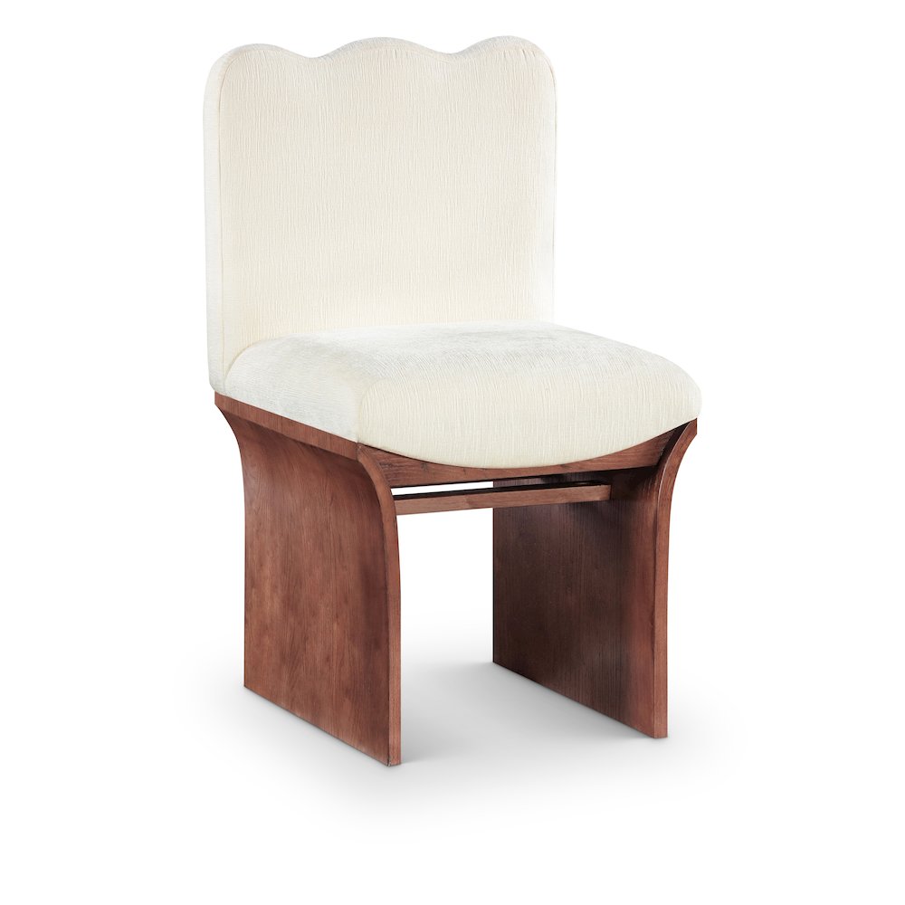 Shaw Cream Chenille Fabric Upholstered Dining Chair