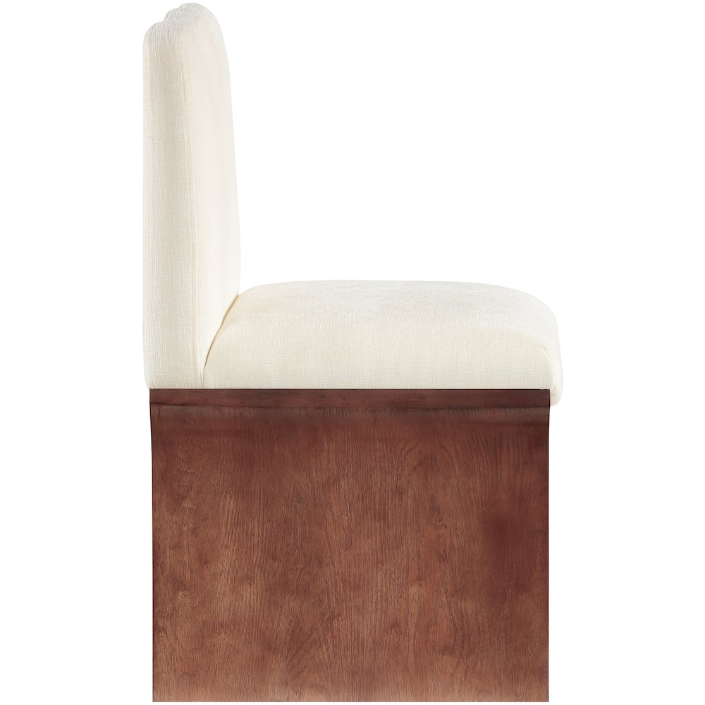 Shaw Cream Chenille Fabric Upholstered Dining Chair