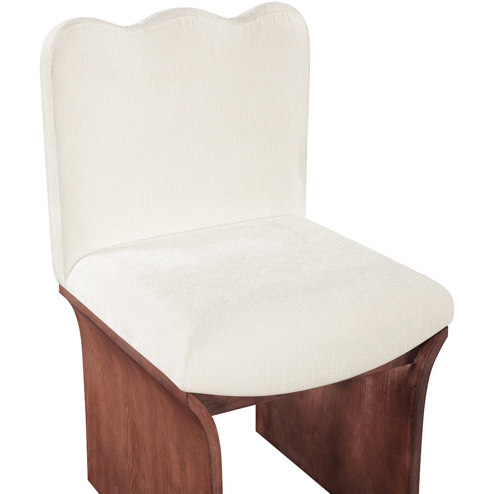 Shaw Cream Chenille Fabric Upholstered Dining Chair