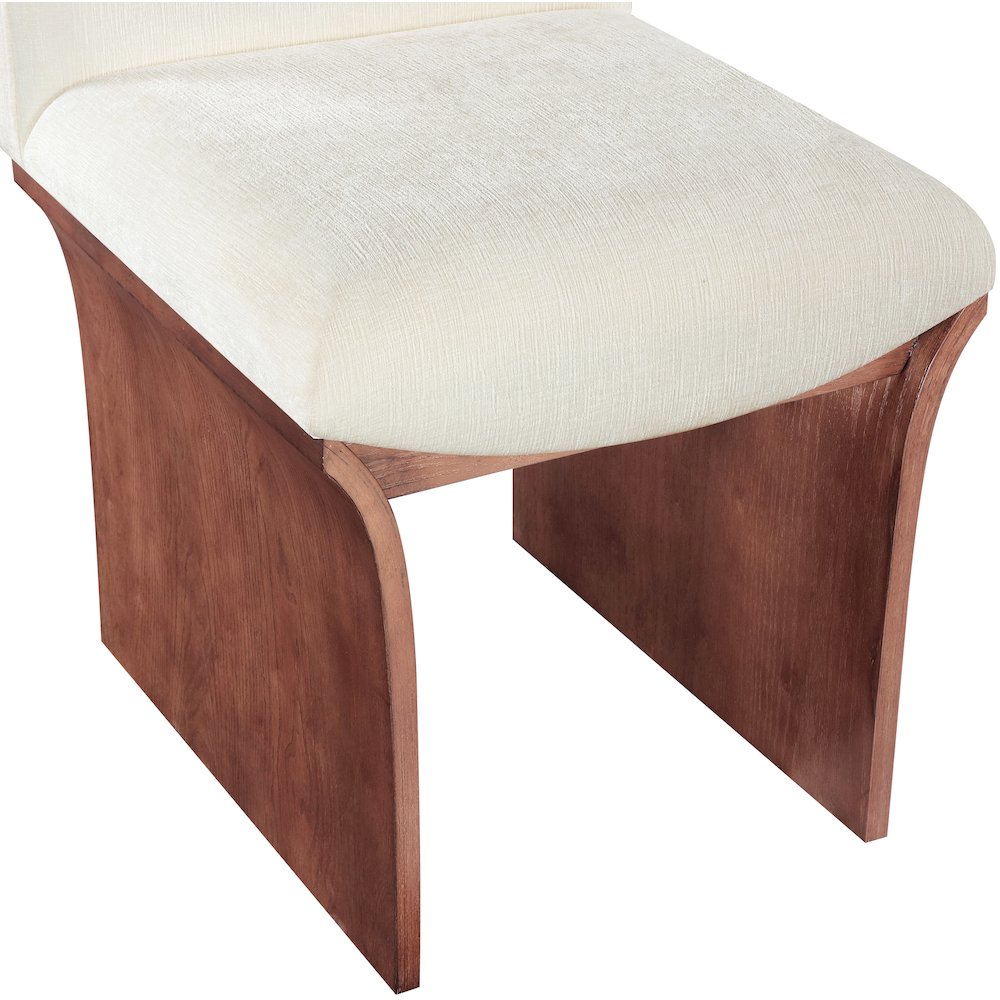 Shaw Cream Chenille Fabric Upholstered Dining Chair
