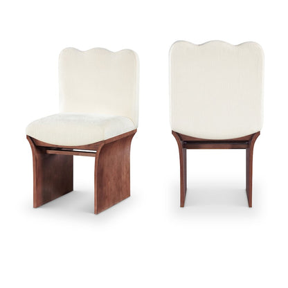Shaw Cream Chenille Fabric Upholstered Dining Chair