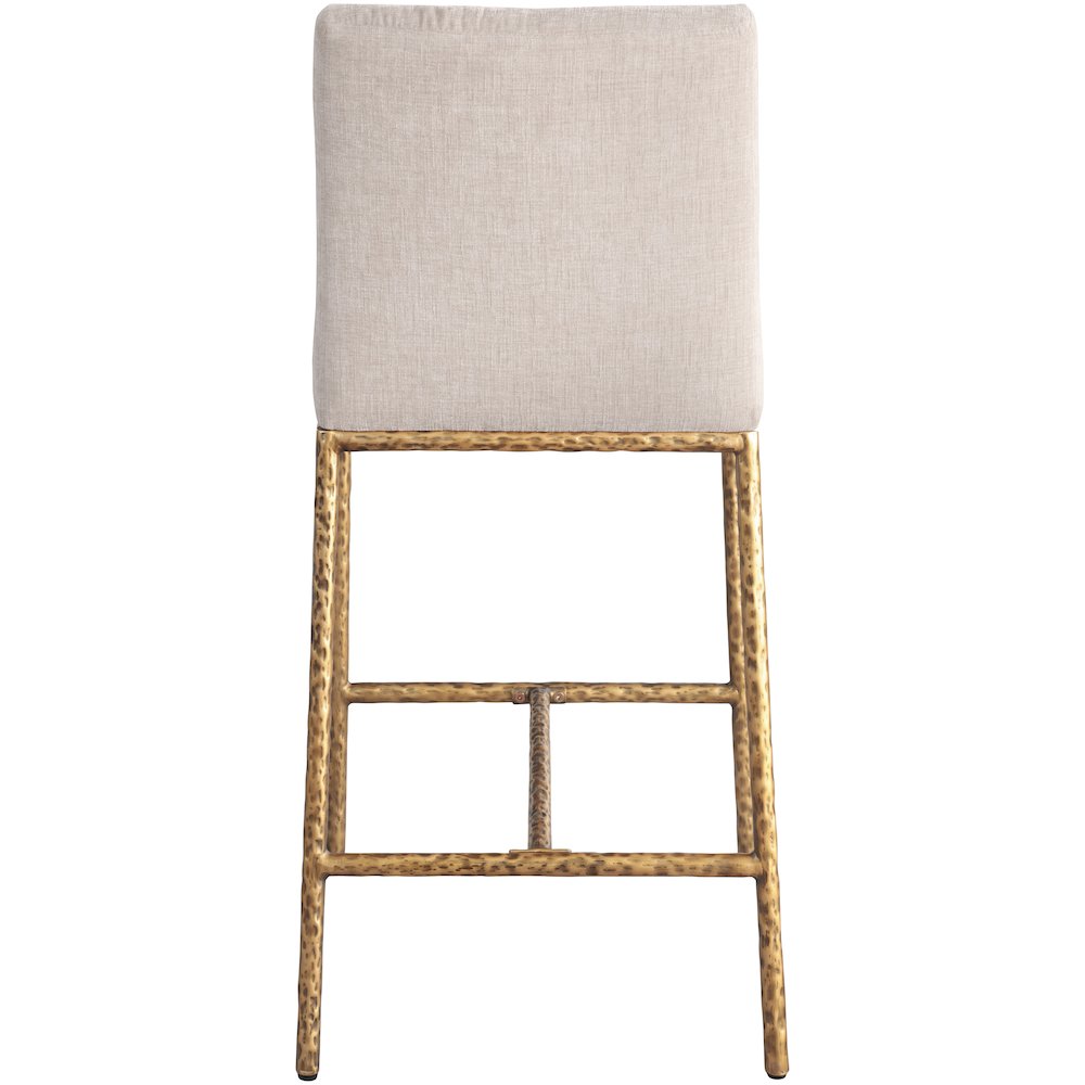 Reeves Beige Chenille Fabric Upholstered Counter Stool, Set of 2