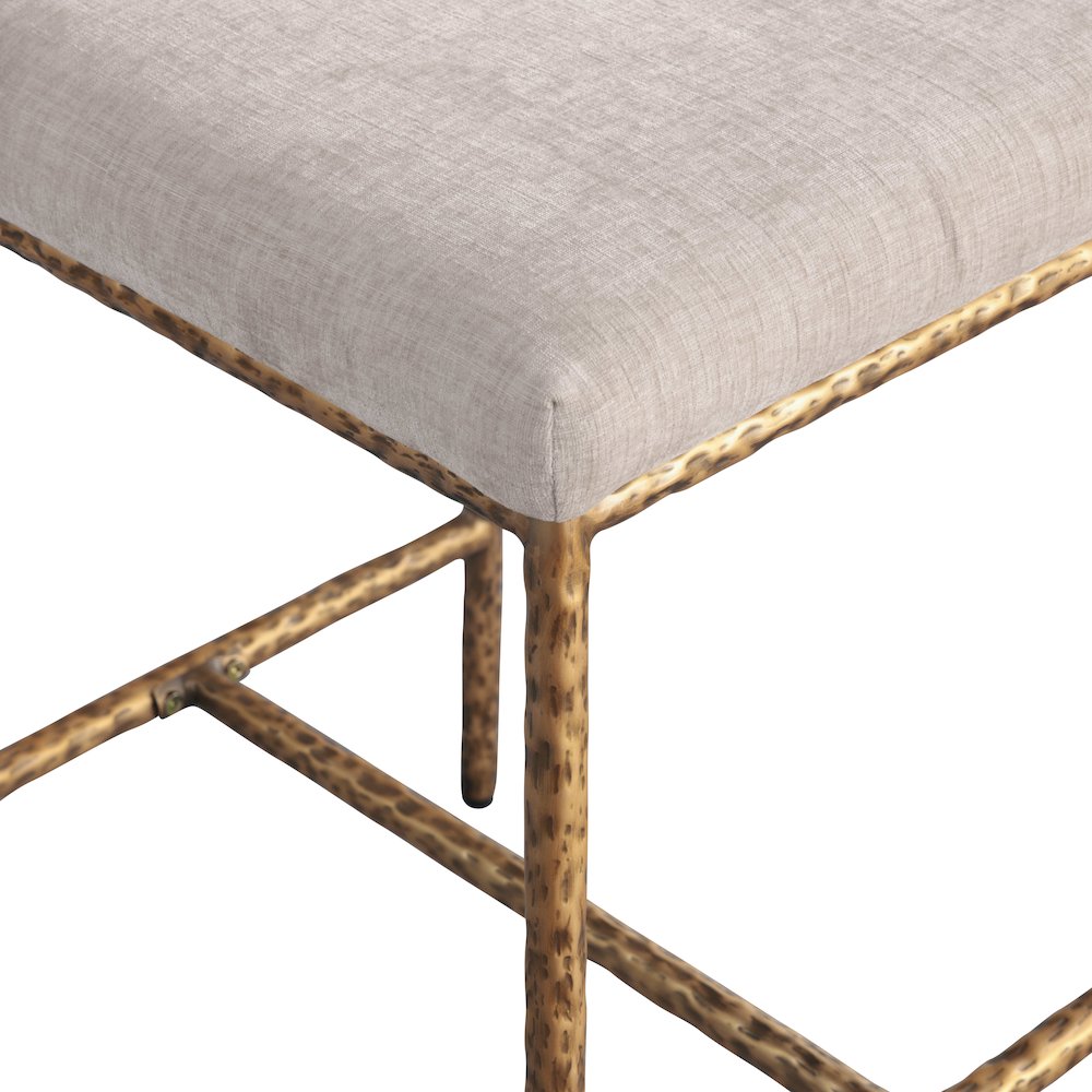 Reeves Beige Chenille Fabric Upholstered Counter Stool, Set of 2