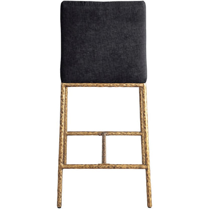 Reeves Black Chenille Fabric Upholstered Counter Stool, Set of 2