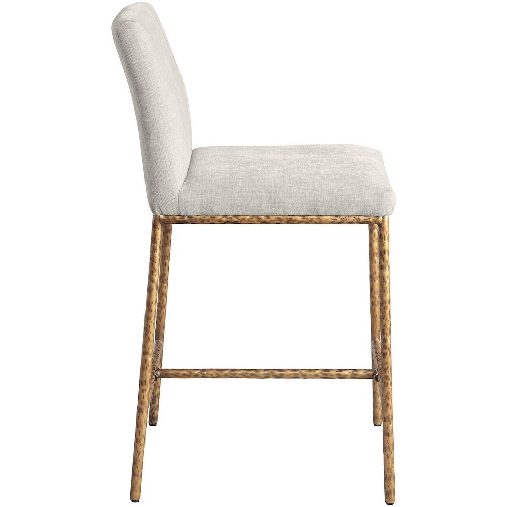 Reeves Cream Chenille Fabric Upholstered Counter Stool, Set of 2