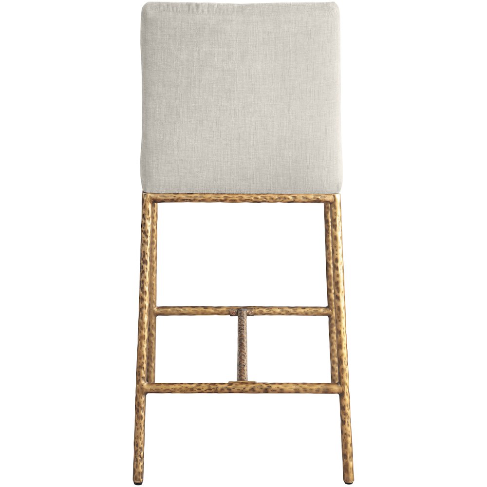 Reeves Cream Chenille Fabric Upholstered Counter Stool, Set of 2