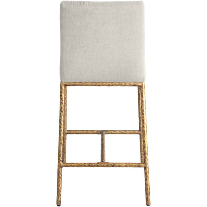 Reeves Cream Chenille Fabric Upholstered Counter Stool, Set of 2