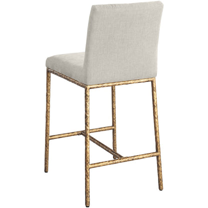 Reeves Cream Chenille Fabric Upholstered Counter Stool, Set of 2