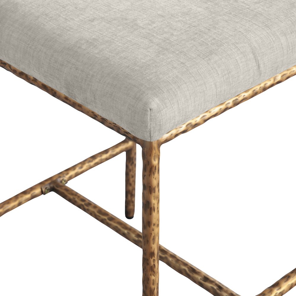 Reeves Cream Chenille Fabric Upholstered Counter Stool, Set of 2