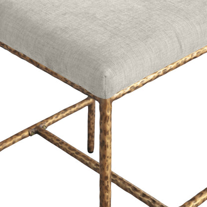 Reeves Cream Chenille Fabric Upholstered Counter Stool, Set of 2