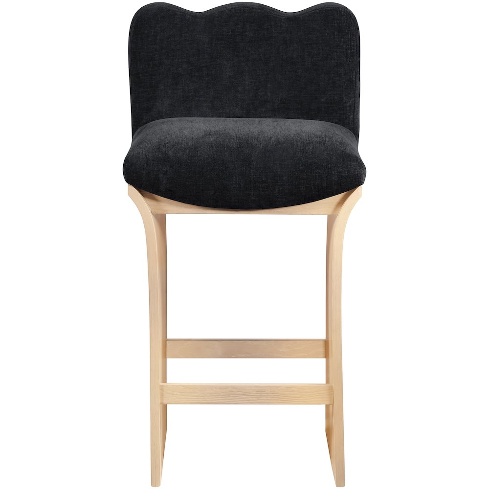 Shaw Black Chenille Fabric Upholstered Counter Stool