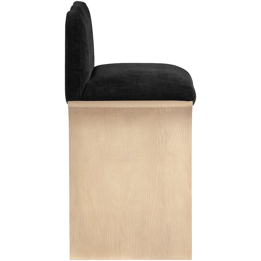 Shaw Black Chenille Fabric Upholstered Counter Stool