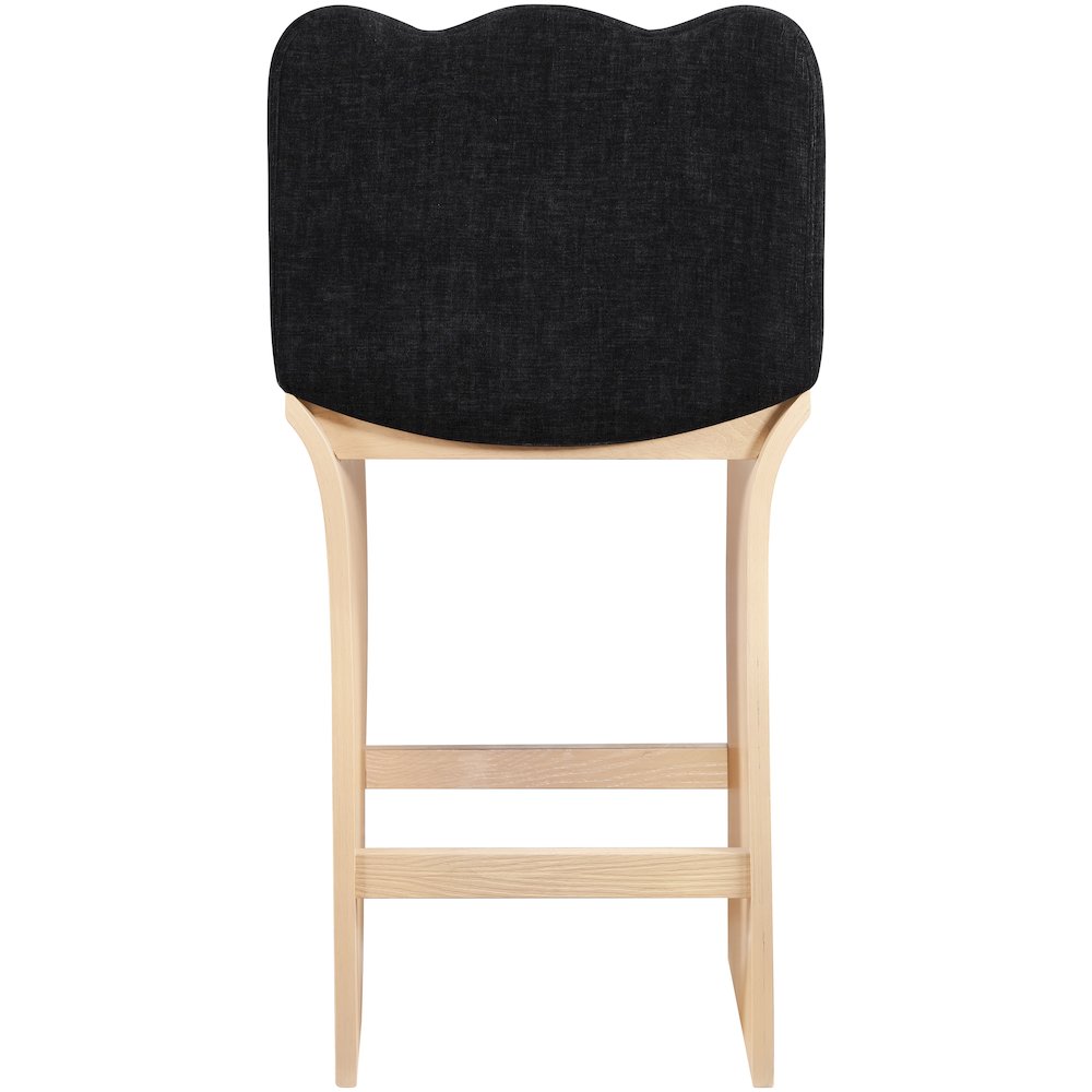 Shaw Black Chenille Fabric Upholstered Counter Stool