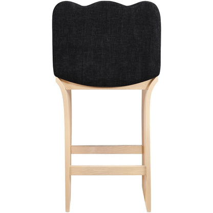 Shaw Black Chenille Fabric Upholstered Counter Stool