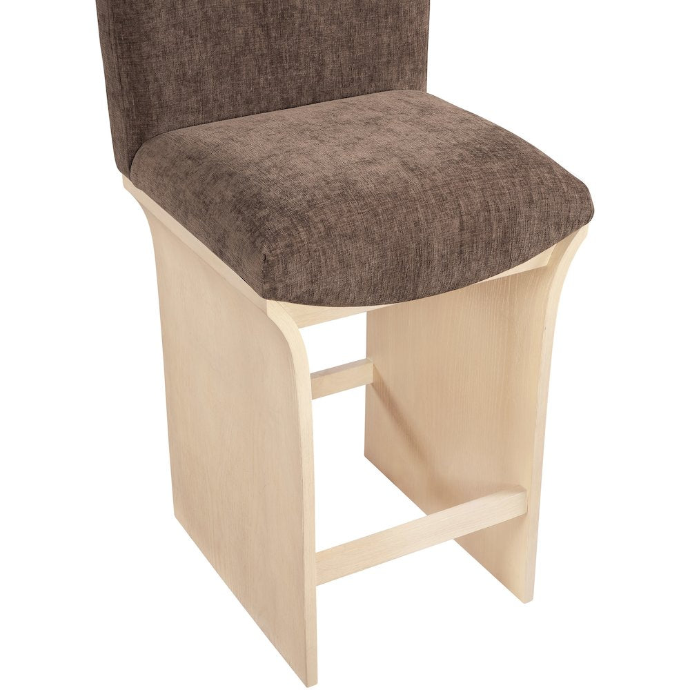 Shaw Brown Chenille Fabric Upholstered Counter Stool