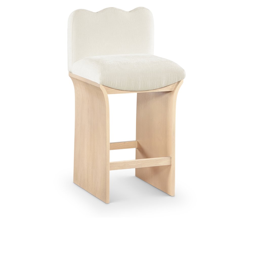 Shaw Cream Chenille Fabric Upholstered Counter Stool