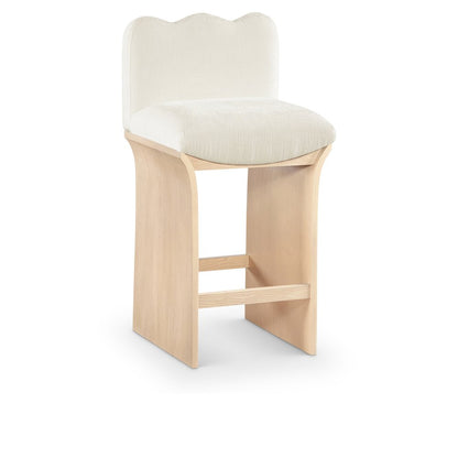 Shaw Cream Chenille Fabric Upholstered Counter Stool