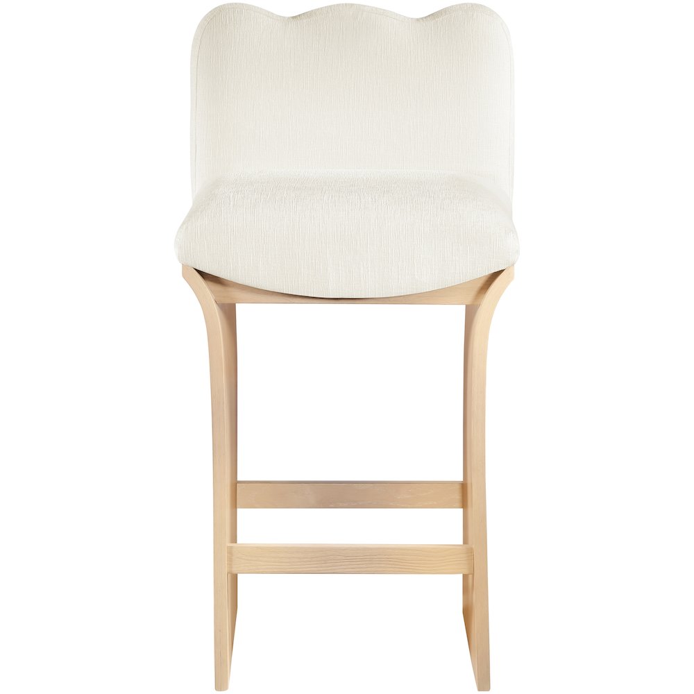 Shaw Cream Chenille Fabric Upholstered Counter Stool