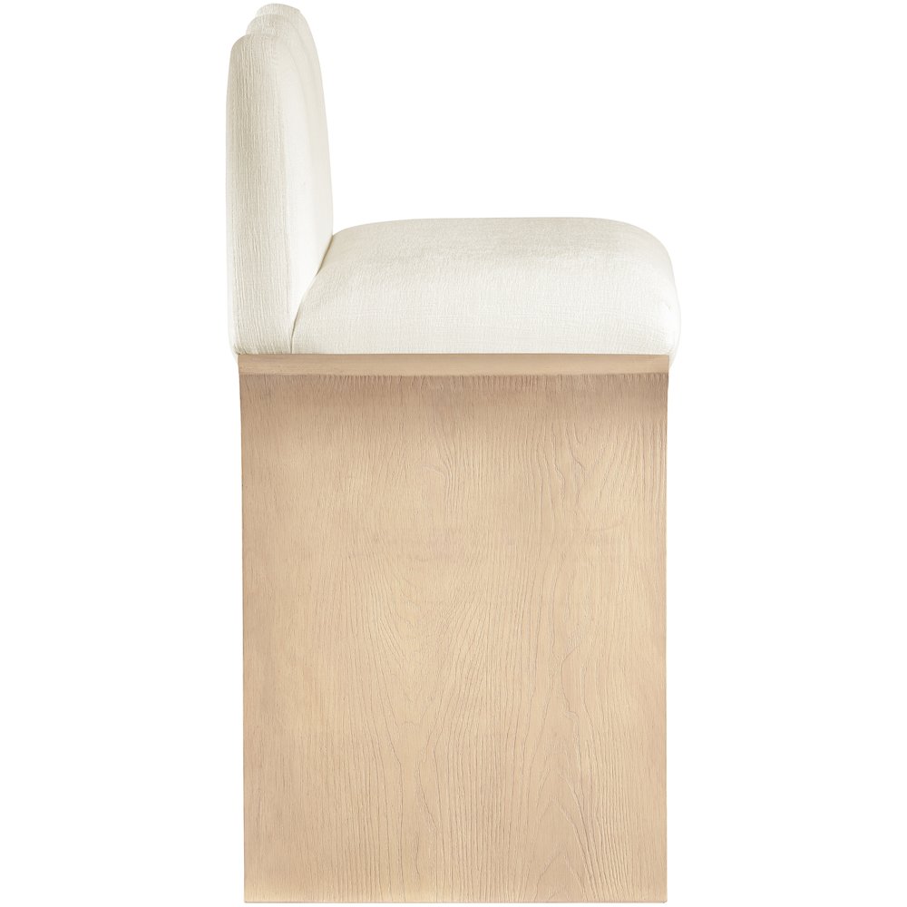 Shaw Cream Chenille Fabric Upholstered Counter Stool