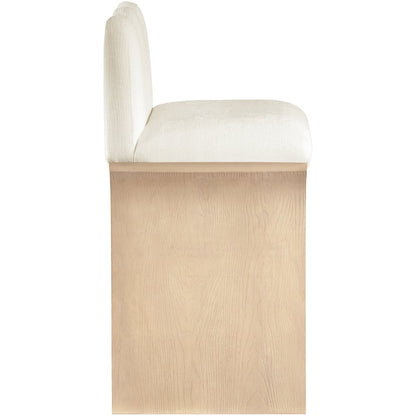Shaw Cream Chenille Fabric Upholstered Counter Stool