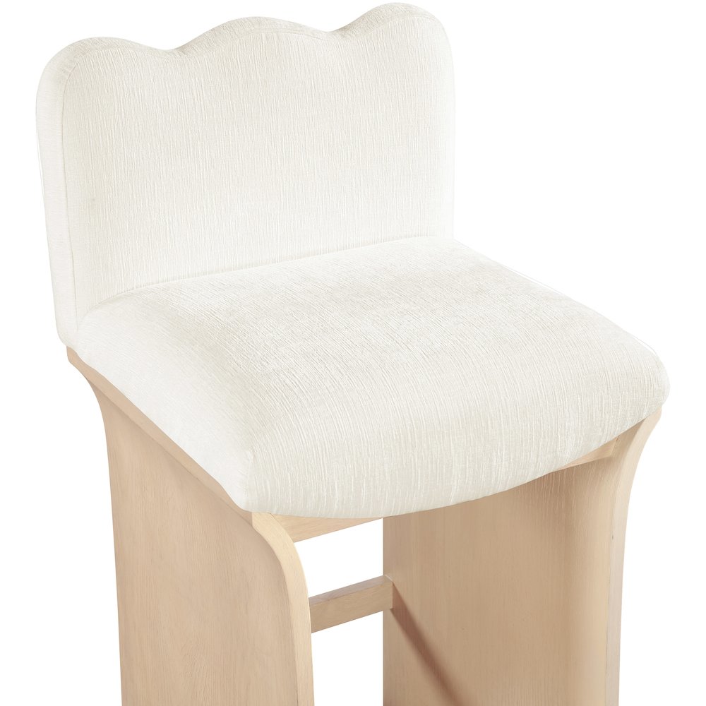Shaw Cream Chenille Fabric Upholstered Counter Stool