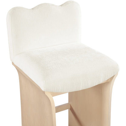Shaw Cream Chenille Fabric Upholstered Counter Stool