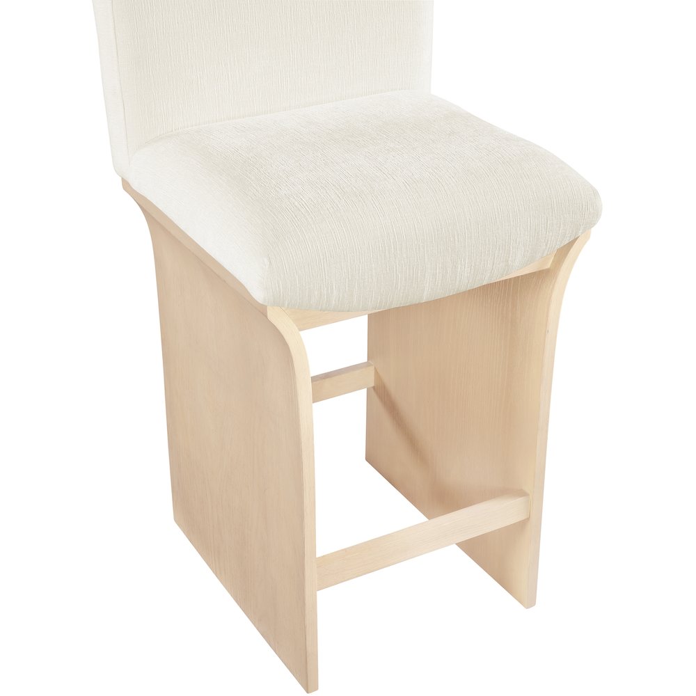 Shaw Cream Chenille Fabric Upholstered Counter Stool