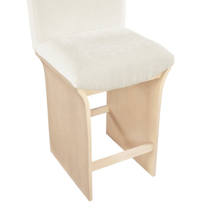 Shaw Cream Chenille Fabric Upholstered Counter Stool