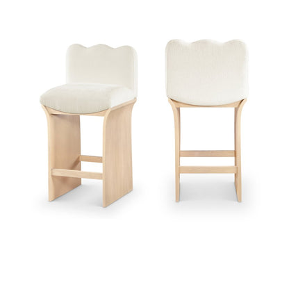Shaw Cream Chenille Fabric Upholstered Counter Stool