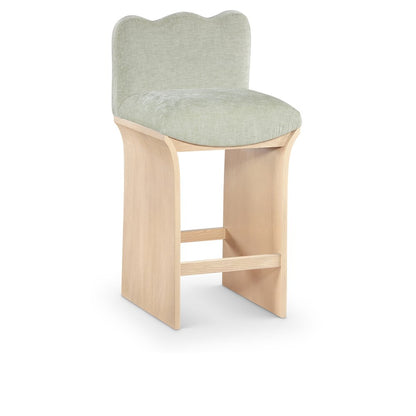 Shaw Mint Chenille Fabric Upholstered Counter Stool