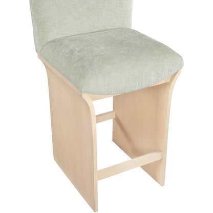 Shaw Mint Chenille Fabric Upholstered Counter Stool