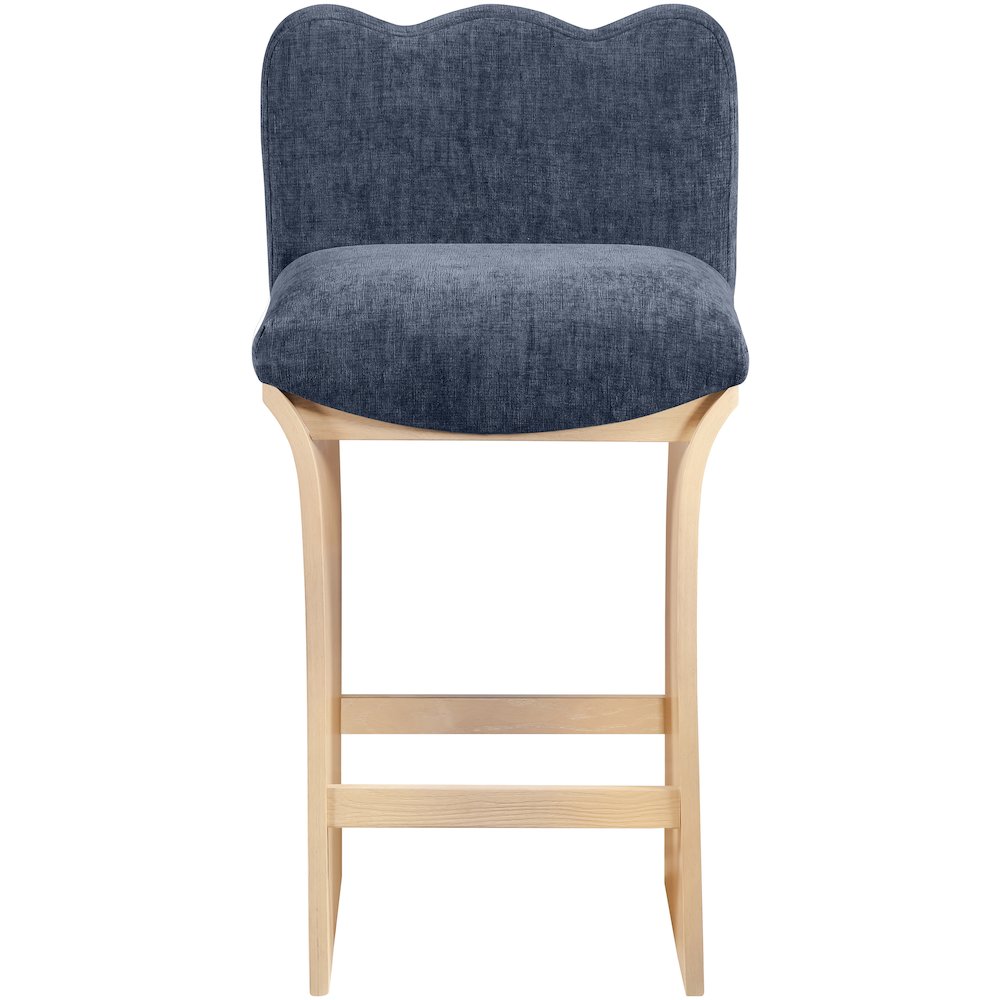 Shaw Navy Chenille Fabric Upholstered Counter Stool