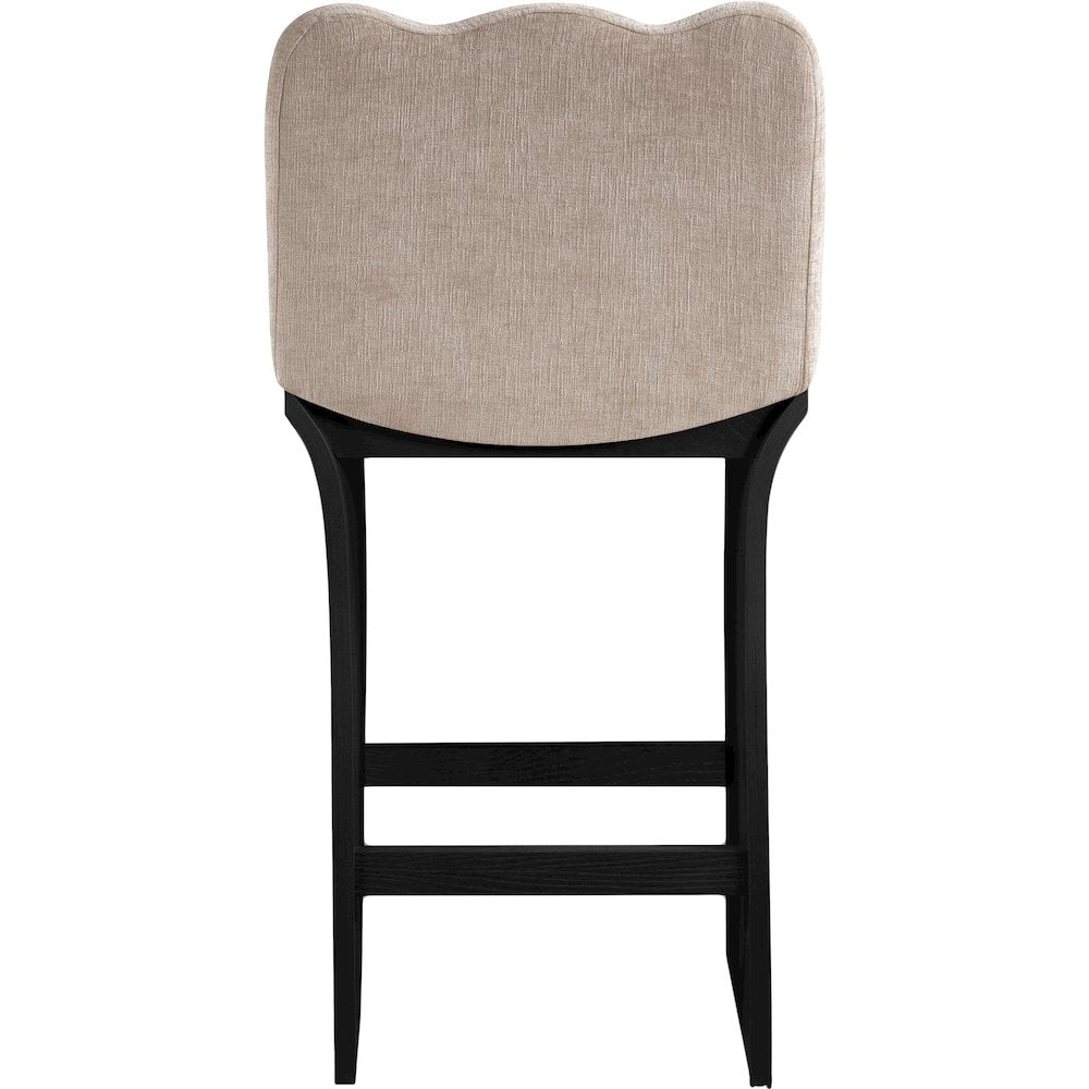 Shaw Beige Chenille Fabric Upholstered Counter Stool