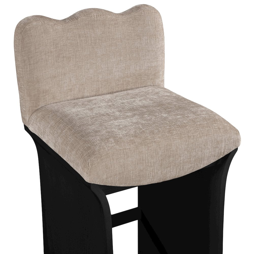 Shaw Beige Chenille Fabric Upholstered Counter Stool