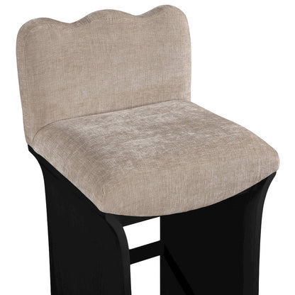 Shaw Beige Chenille Fabric Upholstered Counter Stool