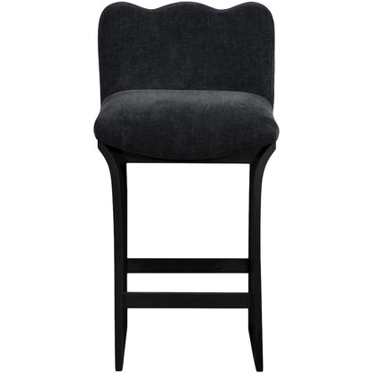 Shaw Black Chenille Fabric Upholstered Counter Stool