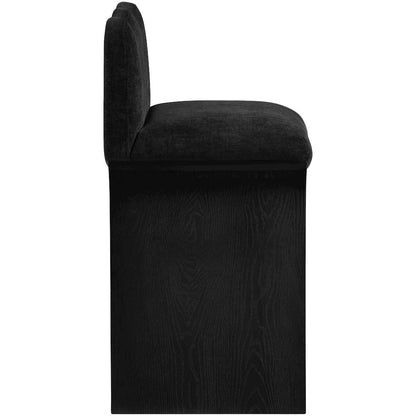 Shaw Black Chenille Fabric Upholstered Counter Stool