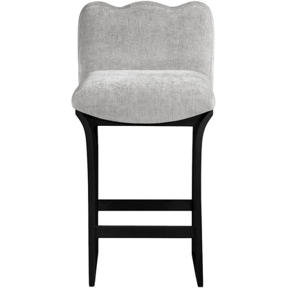 Shaw Grey Chenille Fabric Upholstered Counter Stool