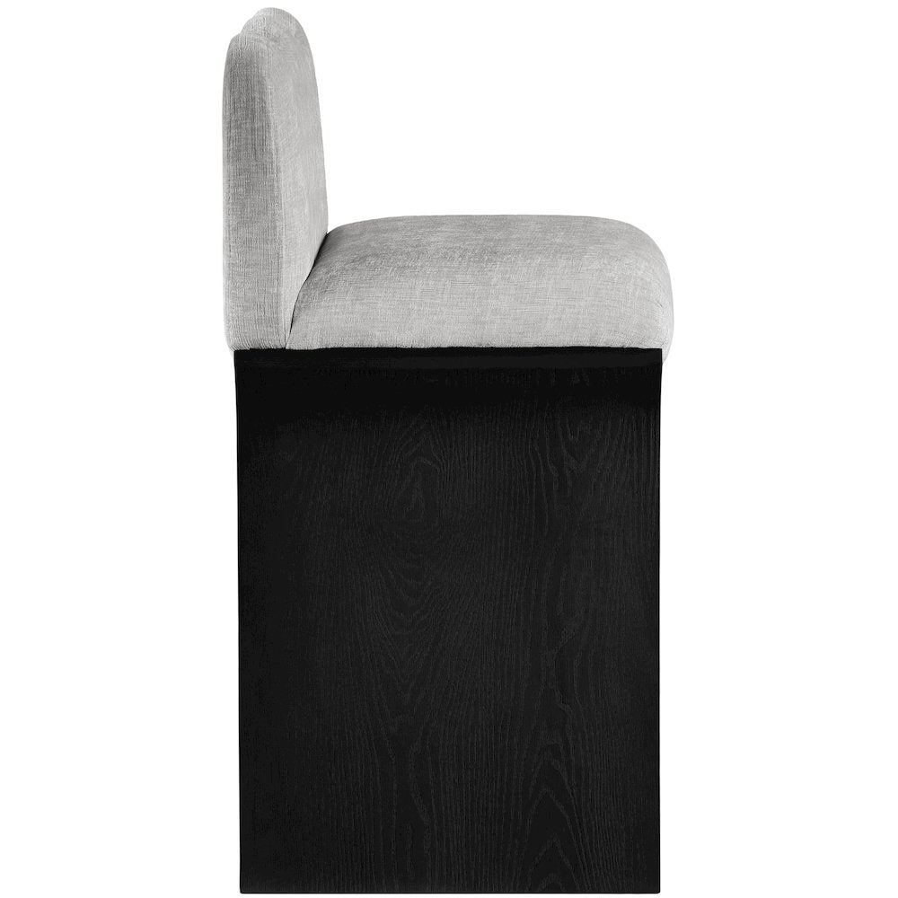 Shaw Grey Chenille Fabric Upholstered Counter Stool