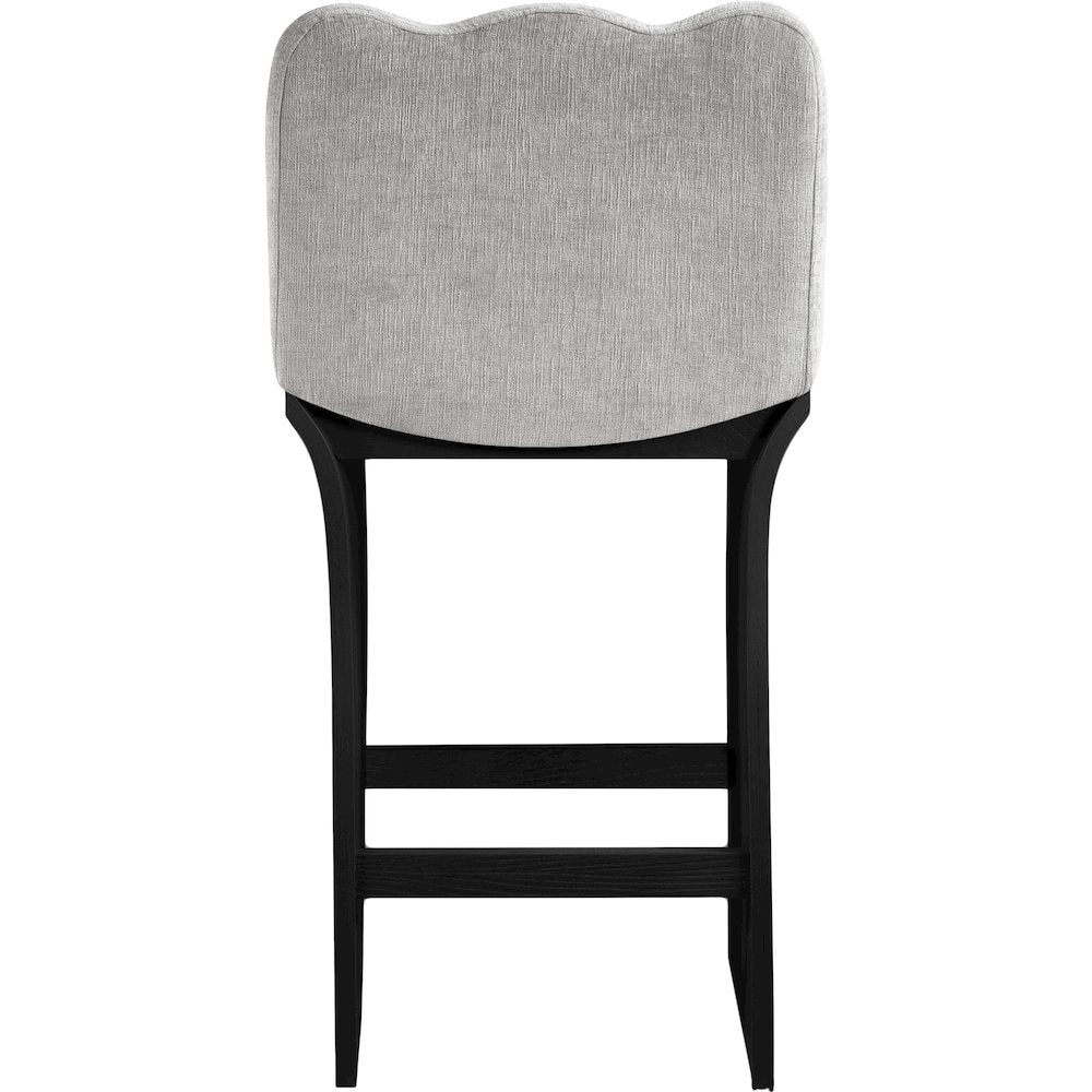 Shaw Grey Chenille Fabric Upholstered Counter Stool