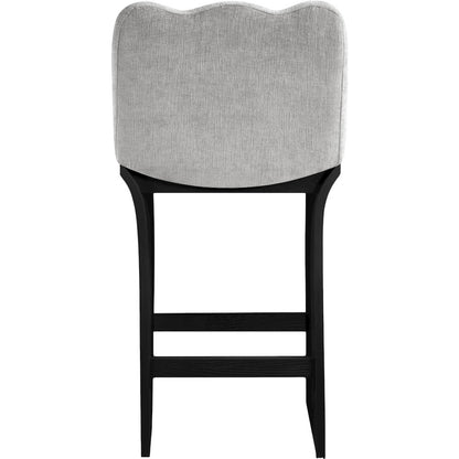 Shaw Grey Chenille Fabric Upholstered Counter Stool