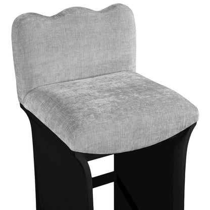Shaw Grey Chenille Fabric Upholstered Counter Stool
