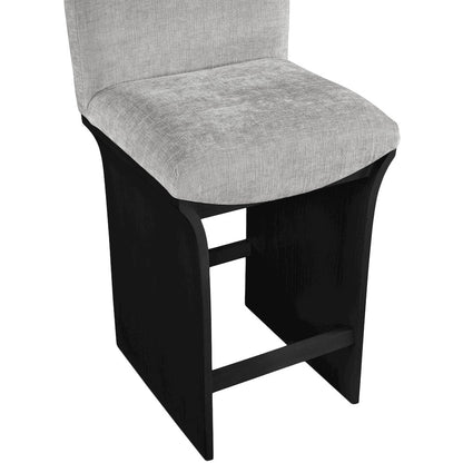 Shaw Grey Chenille Fabric Upholstered Counter Stool