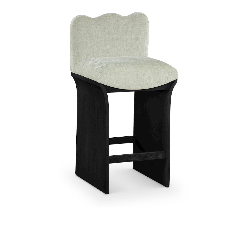 Shaw Mint Chenille Fabric Upholstered Counter Stool