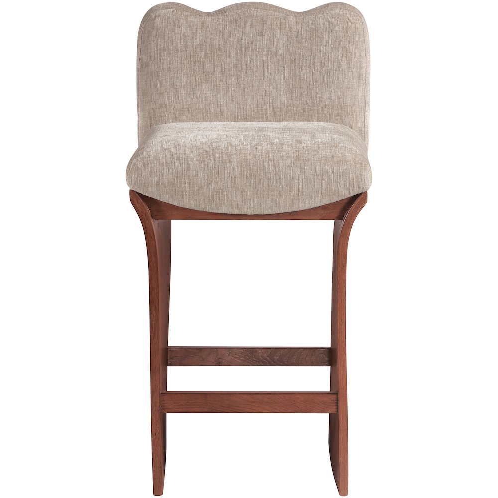 Shaw Beige Chenille Fabric Upholstered Counter Stool