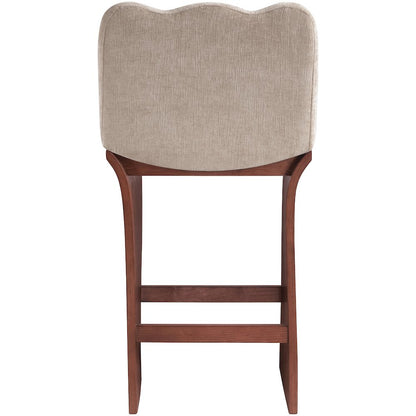 Shaw Beige Chenille Fabric Upholstered Counter Stool