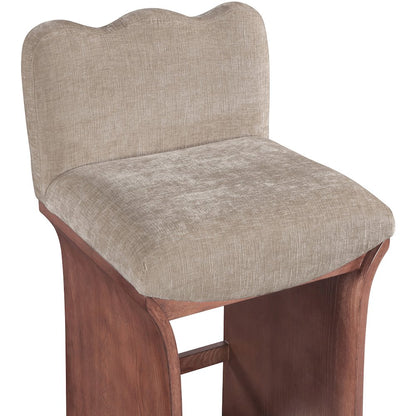 Shaw Beige Chenille Fabric Upholstered Counter Stool