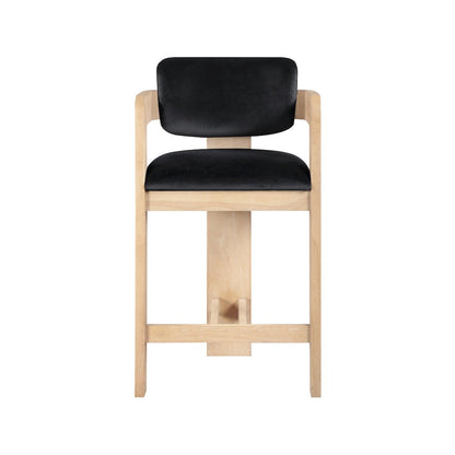 Sacha Black Velvet Stool