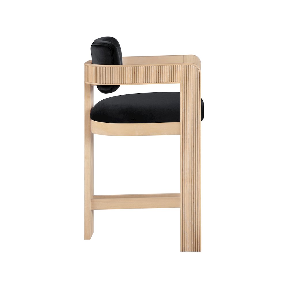 Sacha Black Velvet Stool