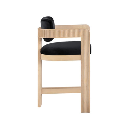 Sacha Black Velvet Stool